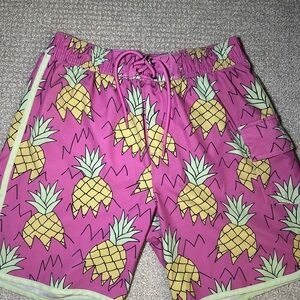 Pineapple Print Pink Men Shorts